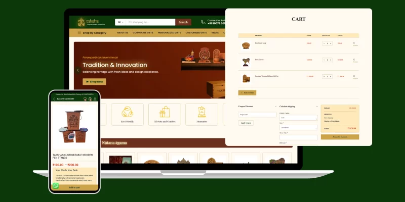 Image - eCommerce Development for a Handcrafted Gifting Brand - Takshveda