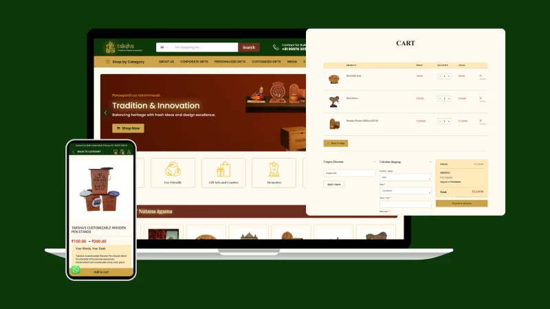 Image - eCommerce Development for a Handcrafted Gifting Brand - Takshveda